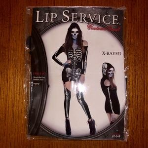 Women's Skeleton Halloween Costume - Hooded Dress